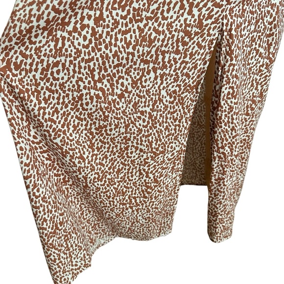 OLD NAVY Tie Back Maxi Slip Dress Brown White Relaxed Minimalist Size Med Tall - Picture 7 of 16